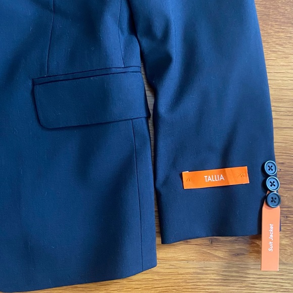 NWT TALLIA Solid Wool Blend Sport Coat in Navy Blue - Picture 4 of 10